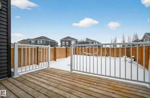 Deck with a fenced backyard and a residential view - 3224 160 Street, Edmonton, AB - Outdoor With Deck Patio Veranda With Exterior