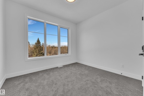 Spare room featuring light colored carpet and baseboards - 6111 Crawford Drive, Edmonton, AB - Indoor Photo Showing Other Room