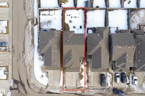 Snowy aerial view featuring property boundaries highlighted - 2923 16 Street, Edmonton, AB -  Photo Showing Other Room