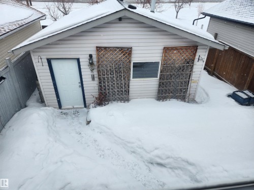 View of snow covered exterior - 14076 152 Avenue, Edmonton, AB - Outdoor With Exterior