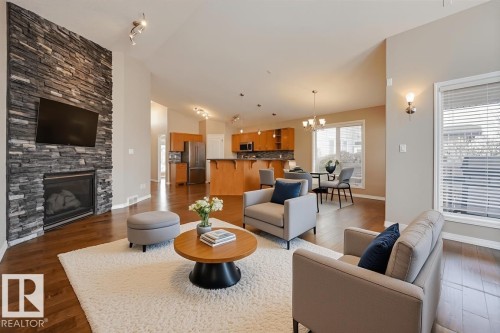 1514 Palmer Close, Edmonton, AB - Indoor Photo Showing Living Room With Fireplace