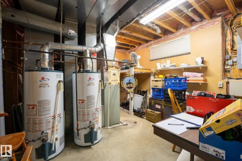 Utilities with water heater - 313 Hedley Way, Edmonton, AB - Indoor Photo Showing Basement