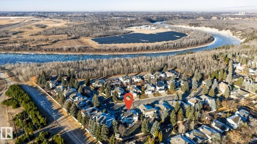 Aerial perspective of suburban area featuring a large body of water - 313 Hedley Way, Edmonton, AB - Outdoor With View