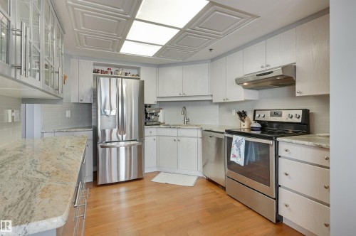 1302 10721 Saskatchewan Drive, Edmonton, AB - Indoor Photo Showing Kitchen With Stainless Steel Kitchen With Upgraded Kitchen