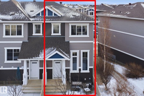 View of front of home with a residential view - 48 1140 Chappelle Boulevard, Edmonton, AB - Outdoor With Facade