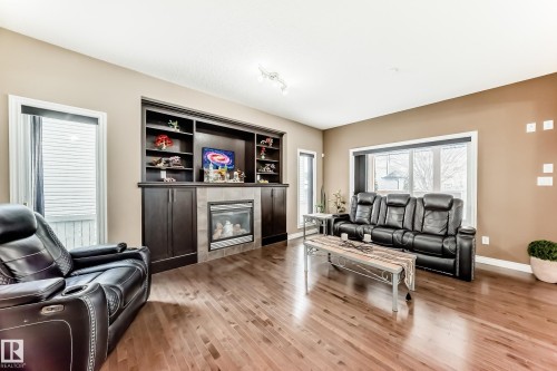 7548 Speaker Way Nw, Edmonton, AB - Indoor Photo Showing Living Room With Fireplace