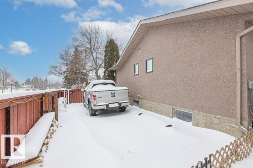 Snow covered property with stucco siding - 1 Larkspur Crescent, St. Albert, AB - Outdoor With Exterior