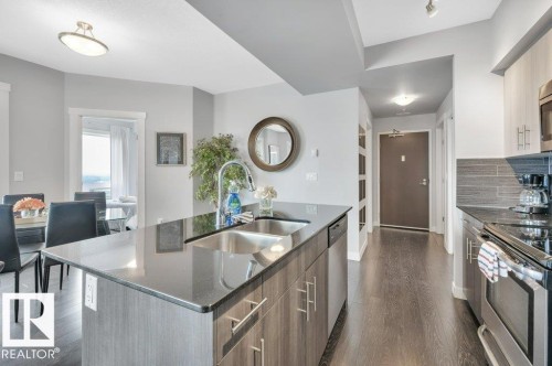 2107 10226 104 Street, Edmonton, AB - Indoor Photo Showing Kitchen With Double Sink With Upgraded Kitchen