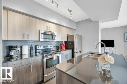 2107 10226 104 Street, Edmonton, AB - Indoor Photo Showing Kitchen With Double Sink
