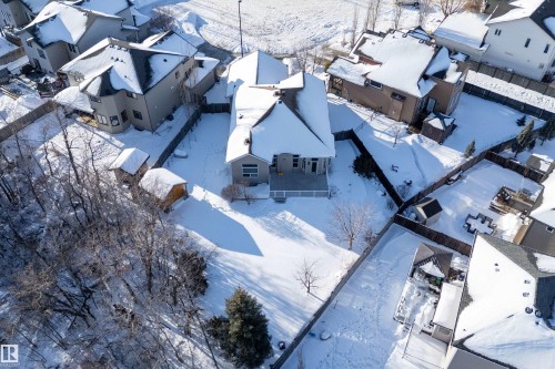 Snowy aerial view featuring a residential view - 1409 Westerra Bay, Stony Plain, AB - Outdoor With View