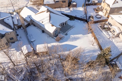 Snowy aerial view with a residential view - 1409 Westerra Bay, Stony Plain, AB - Outdoor With View