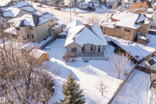 Snowy aerial view with a residential view - 1409 Westerra Bay, Stony Plain, AB - Outdoor