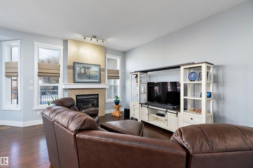 1409 Westerra Bay, Stony Plain, AB - Indoor Photo Showing Living Room With Fireplace