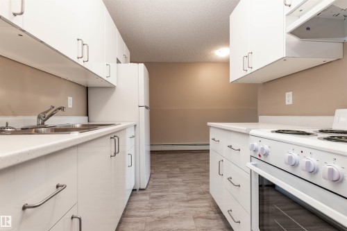 B01 10620 104 Street, Edmonton, AB - Indoor Photo Showing Kitchen With Double Sink