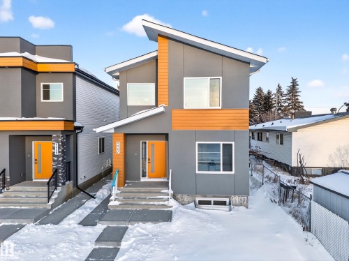 Modern home featuring stucco siding - 9907 68 Street, Edmonton, AB - Outdoor