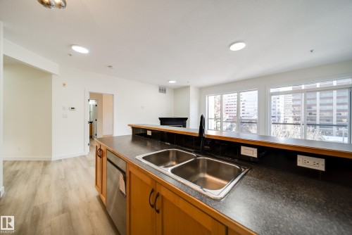 532 10023 110 Street, Edmonton, AB - Indoor Photo Showing Kitchen With Double Sink