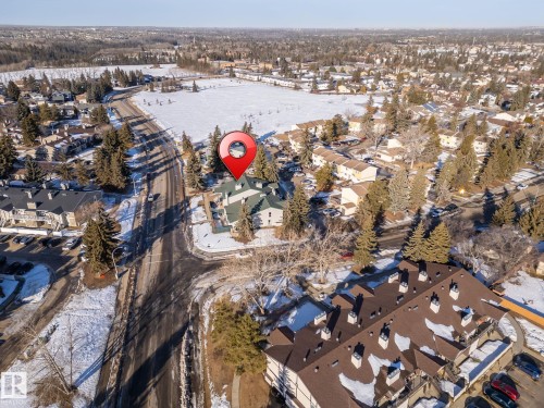 Snowy aerial view featuring a residential view - 1925 Saddleback Road, Edmonton, AB - Outdoor With View