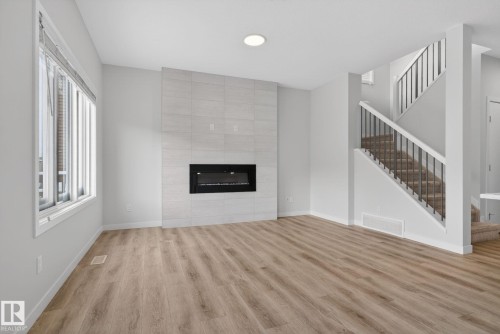 9125 Pear Drive, Edmonton, AB - Indoor Photo Showing Living Room With Fireplace