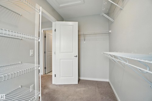 Walk in closet featuring light colored carpet - 20727 25 Ave, Edmonton, AB - Indoor