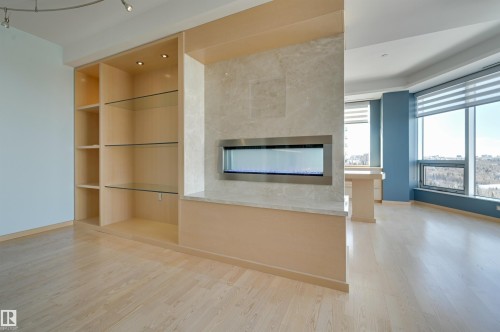 901 10035 Saskatchewan Drive, Edmonton, AB - Indoor Photo Showing Other Room With Fireplace