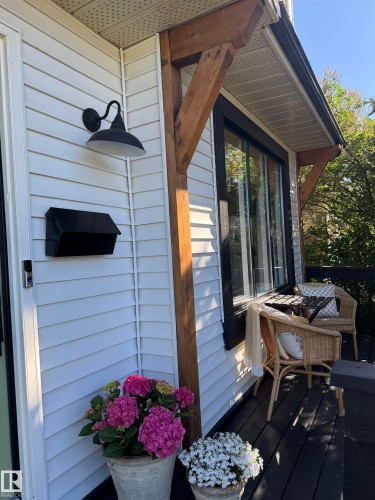 View of wooden terrace - 18717 57 Avenue, Edmonton, AB - Outdoor With Deck Patio Veranda With Exterior