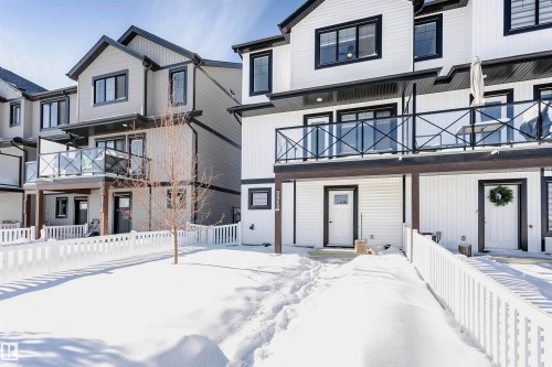 View of front facade with a balcony - 2412 192 Street, Edmonton, AB - Outdoor With Balcony
