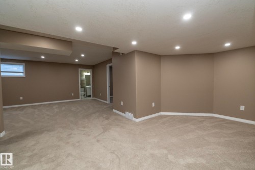 Below grade area featuring recessed lighting and light colored carpet - 16454 61A Street, Edmonton, AB - Indoor Photo Showing Basement