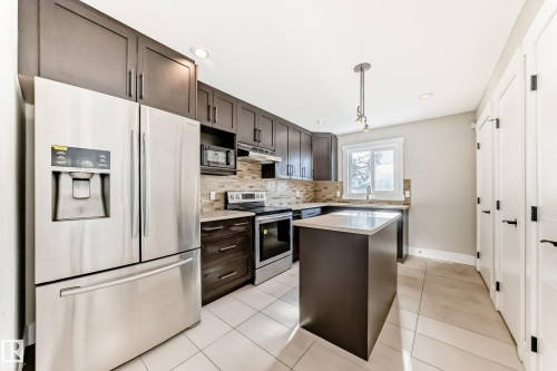 10711 70 Avenue, Edmonton, AB - Indoor Photo Showing Kitchen With Stainless Steel Kitchen With Upgraded Kitchen