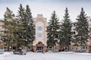 Snow covered building featuring a view of apartment building / complex - 408 10935 21 Avenue, Edmonton, AB  - Outdoor With Facade 