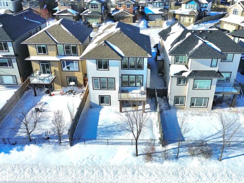 Snowy aerial view featuring a residential view - 1019 174 Street, Edmonton, AB - Outdoor With Facade