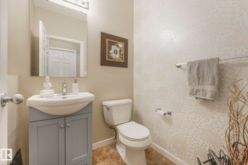 Half bath with vanity and toilet - 281 Southwick Way, Leduc, AB - Indoor Photo Showing Bathroom