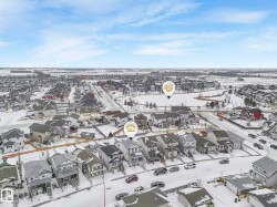 Aerial perspective of suburban area - 