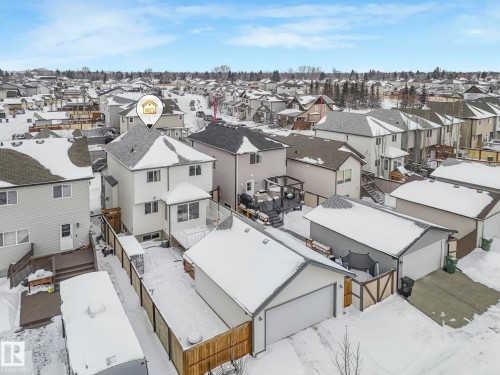 Snowy aerial view with a residential view - 281 Southwick Way, Leduc, AB - Outdoor