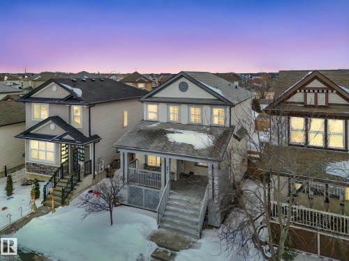 Snow covered property featuring a residential view - 281 Southwick Way, Leduc, AB - Outdoor With Deck Patio Veranda With Facade