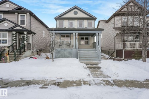 View of front facade with a porch - 281 Southwick Way, Leduc, AB - Outdoor With Facade