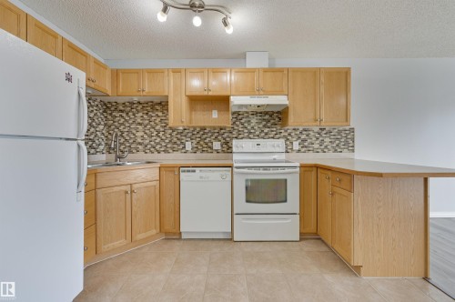 104 9525 162 Avenue, Edmonton, AB - Indoor Photo Showing Kitchen With Double Sink