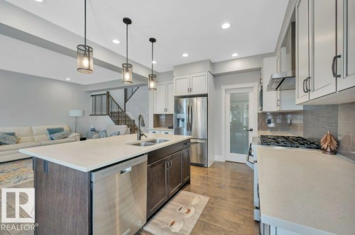 6123 19 Avenue, Edmonton, AB - Indoor Photo Showing Kitchen With Double Sink With Upgraded Kitchen