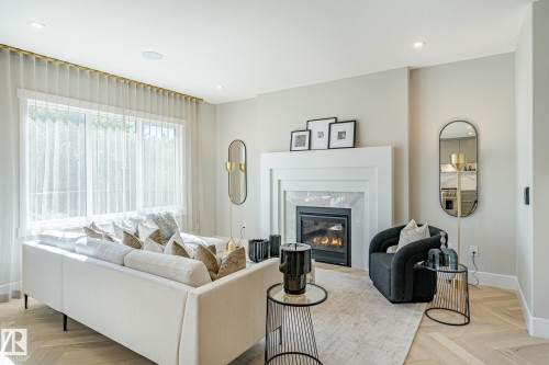 17427 7 Street, Edmonton, AB - Indoor Photo Showing Living Room With Fireplace