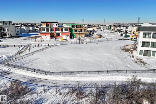 Snowy aerial view with a residential view - 672 Fraser Vista, Edmonton, AB 
