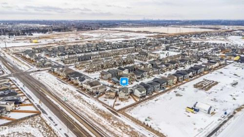 Snowy aerial view with a residential view - 19743 26 Avenue, Edmonton, AB - Outdoor With View