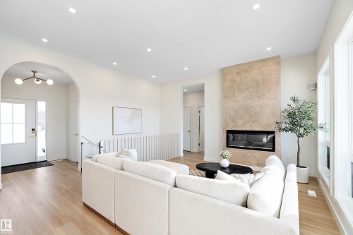 13 50408 Rr 203, Rural Beaver County, AB - Indoor Photo Showing Living Room With Fireplace