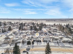 Aerial perspective of suburban area - 