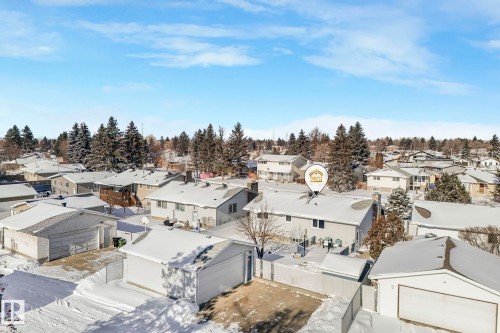 Snowy aerial view featuring a residential view - 760 Knottwood Road S, Edmonton, AB - Outdoor With View