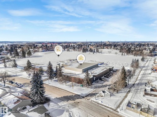 View of snowy aerial view - 760 Knottwood Road S, Edmonton, AB - Outdoor With View