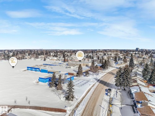 View of snowy aerial view - 760 Knottwood Road S, Edmonton, AB - Outdoor With View