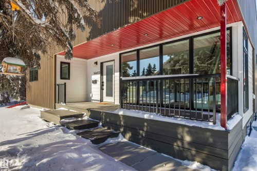 View of patio / terrace - 14412 80 Avenue Nw, Edmonton, AB - Outdoor With Deck Patio Veranda With Exterior