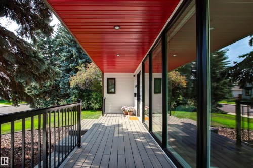 Wooden terrace featuring a yard - 14412 80 Avenue Nw, Edmonton, AB - Outdoor With Deck Patio Veranda With Exterior