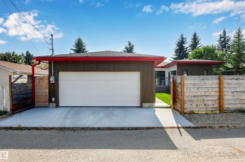 View of detached garage - 14412 80 Avenue Nw, Edmonton, AB - Outdoor With Exterior
