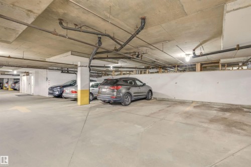 View of parking garage - 209 17150 94A Avenue, Edmonton, AB - Indoor Photo Showing Garage