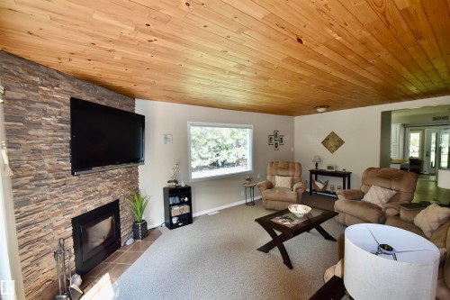 223 11502 Twp Rd 604, Rural St. Paul County, AB - Indoor Photo Showing Living Room With Fireplace